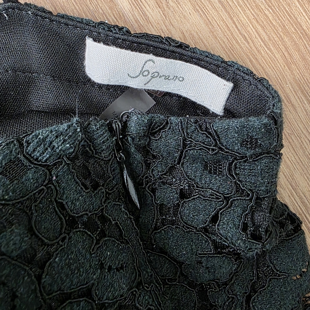 Soprano Black A-Line Lace Skater Dress In Size L - Picture 10 of 12